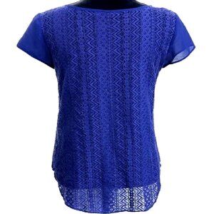 Aeropostale Blue Lace Back Blouse